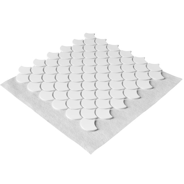 Mosaique solid surface lisse - Format ecaille de poisson plaque de 30 x 30 cm - blanc lisse
