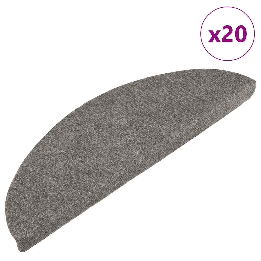 Tapis d'escalier auto-adhésifs 20 pcs | Paillasson d'escalier | Tapis de marche gris 65x22,5x3,5 cm CFW457214 - 2