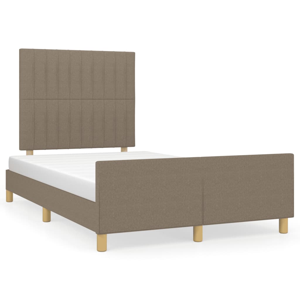 Cadre de lit sans matelas taupe 120 x 200 cm en tissu - 2