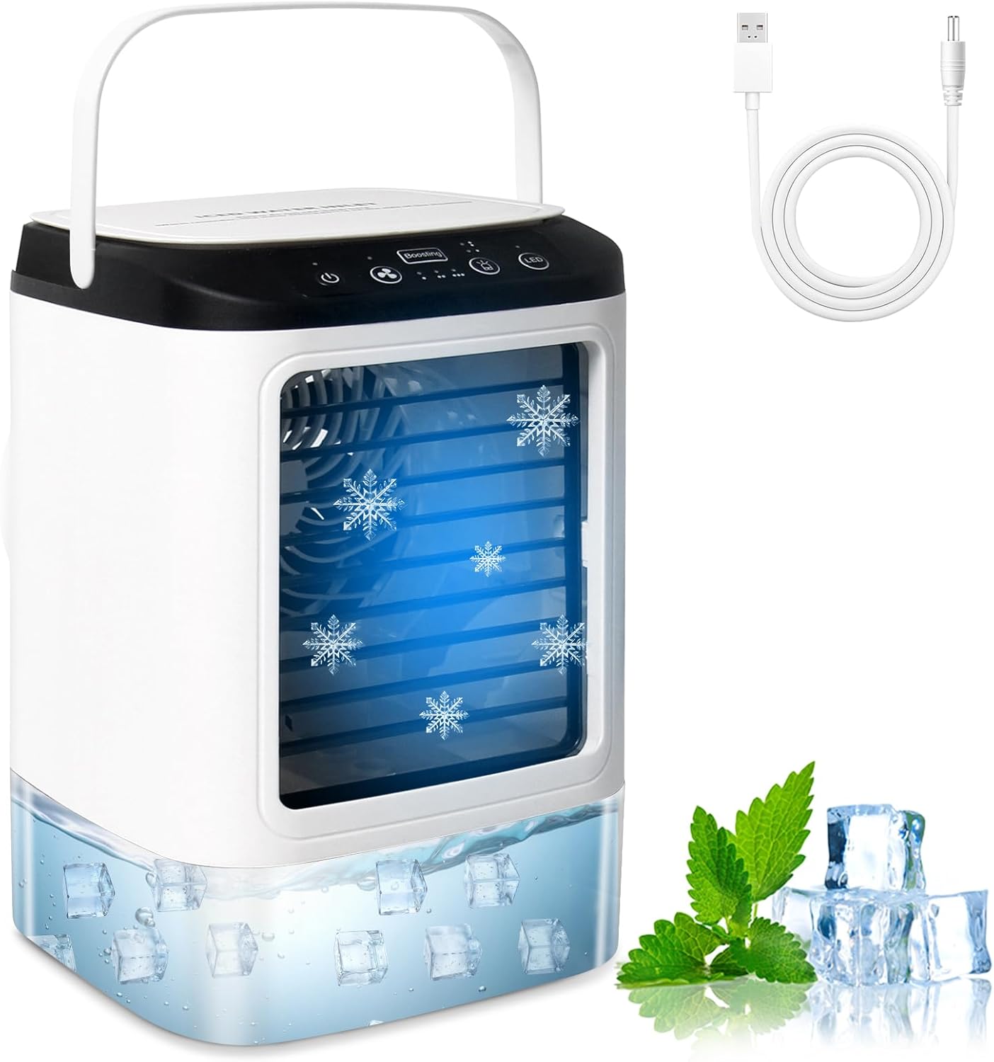 Klimatyzator Przenośny w Przenośny Schładzacz Powietrza Mini Klimatyzator Wentylator Prędkości i Tryby Mgiełki Oscylacja i Klimatyzator