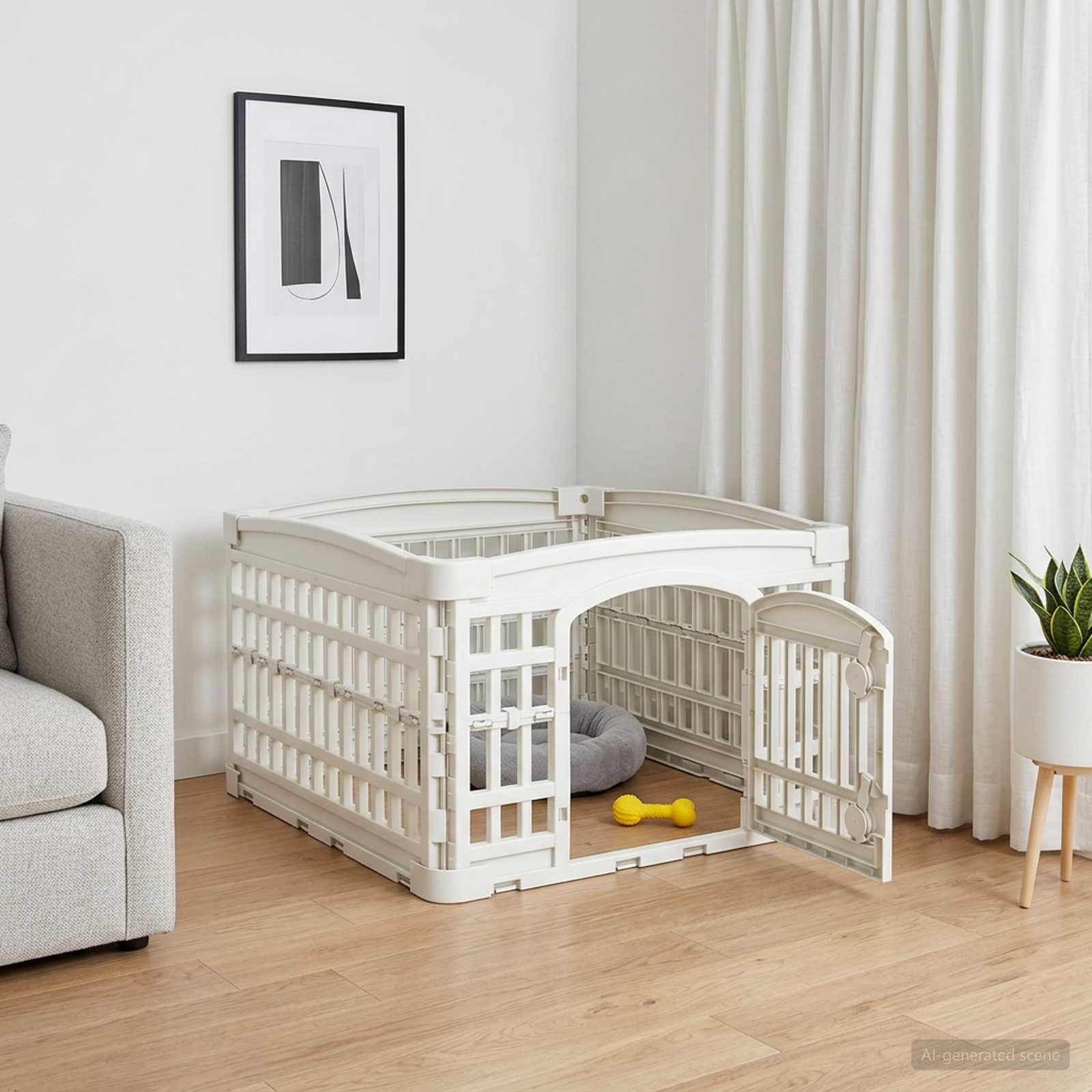 Vidaxl  Parque Para Perros De 4 Paneles 60 X 60 X 38 Cm Plástico Blanco , Leroy Merlin