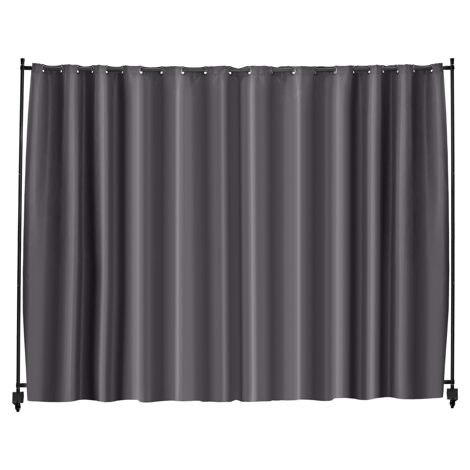 Cloison de séparation VEVOR, tissu, 308,5×245,5 cm, paravent autoportant avec roulettes, confidentialité intérieur bureau/chambre/salle à manger, gris - 9