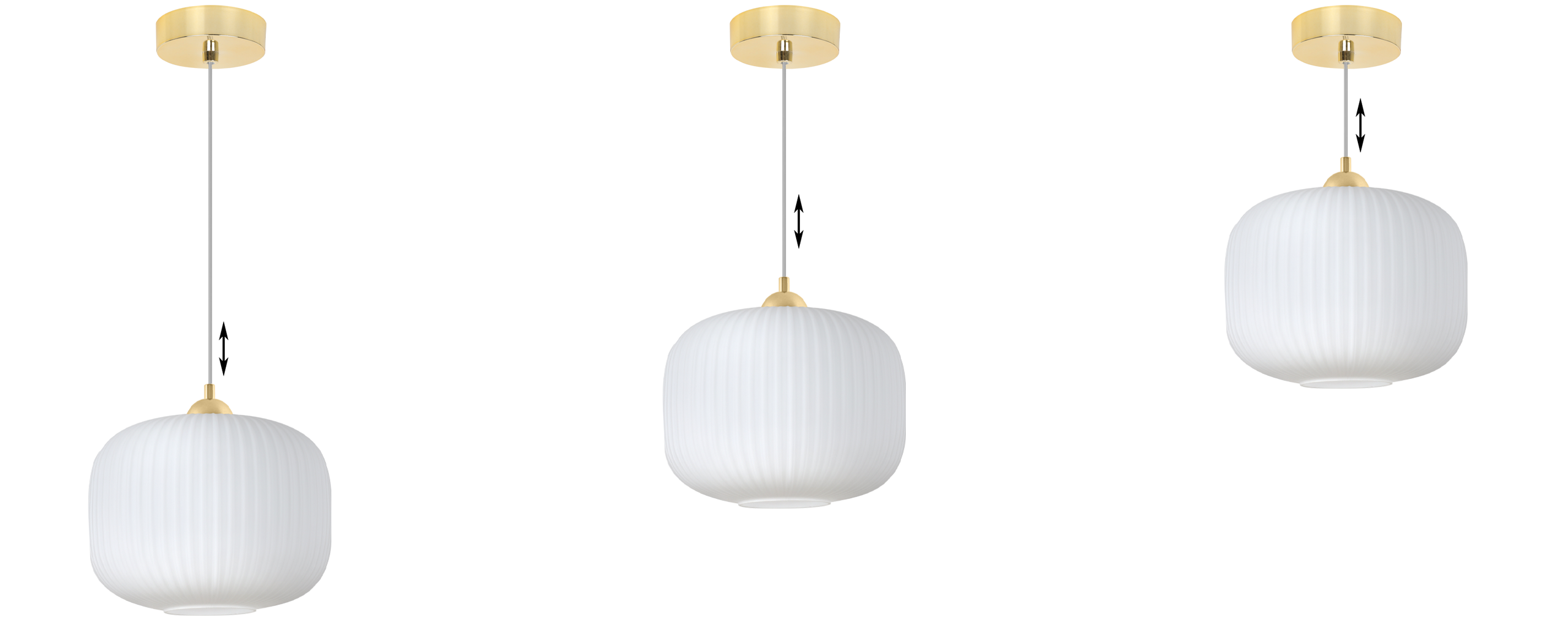 Lampa sufitowa wisząca Riffle loft 1xE27 klosz walec 25cm biały/złoty Light Home LH - 4