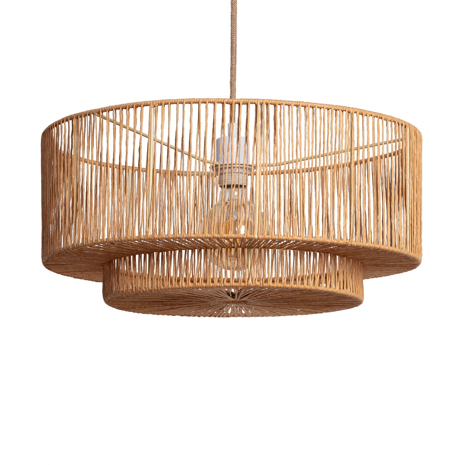 Ledkia lámpara colgante papel trenzado dicenta ø500 mm natural