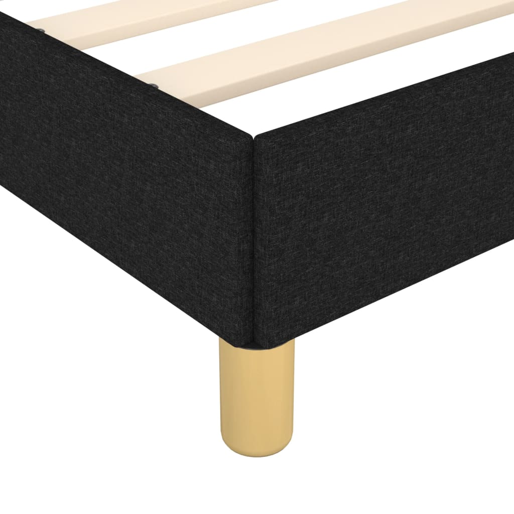 Cadre de lit sans matelas noir 120 x 190 cm en tissu - 9