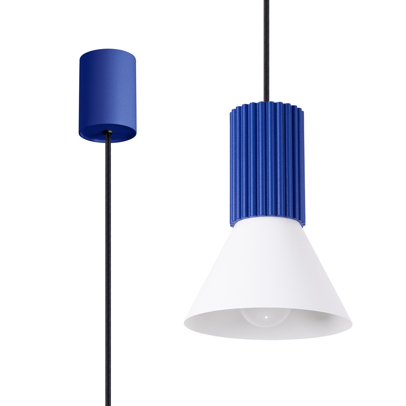 Lampa sufitowa ryflowana ESTRIA ultramaryna 1xE14x15W metal wym:120x14x14cm IP20 Sollux Lighting - 2