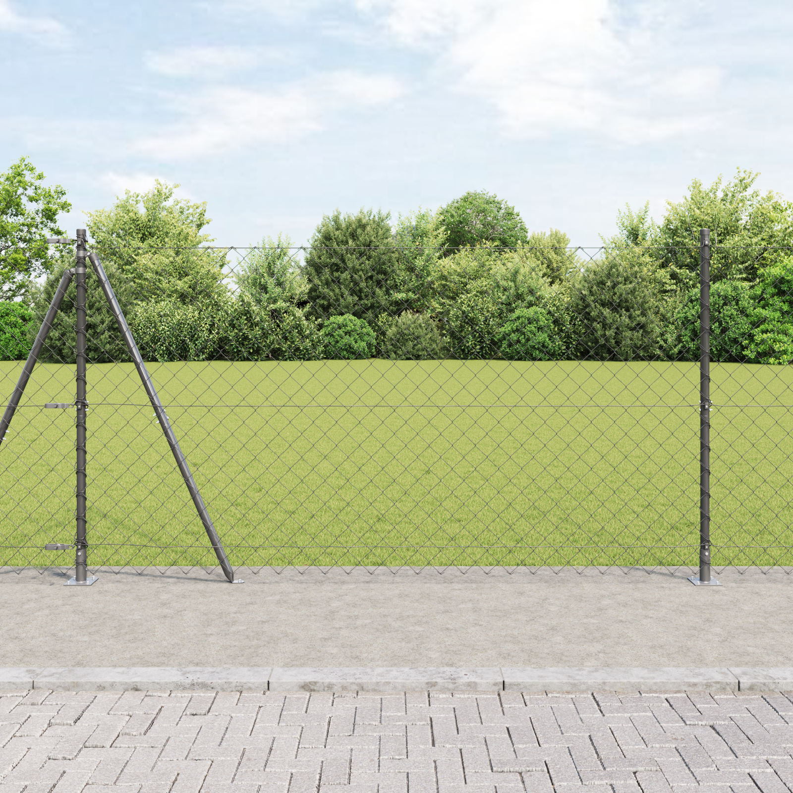 Słupek ogrodzeniowy. Szary 25 x 1,2 m (siatka 60 x 60 mm) vidaXL