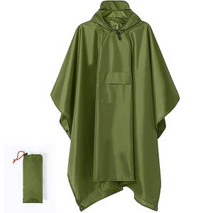 Cape Pluie Udbrud Poncho Pluie Imperméable, Poncho Imperméable Multifonctionnel 3-en-1 210T Oxford Poncho Pluie Réutilisable Avec Poche Pour Randonnée, Camping, Pêche (Noir Cape Pluie Velo