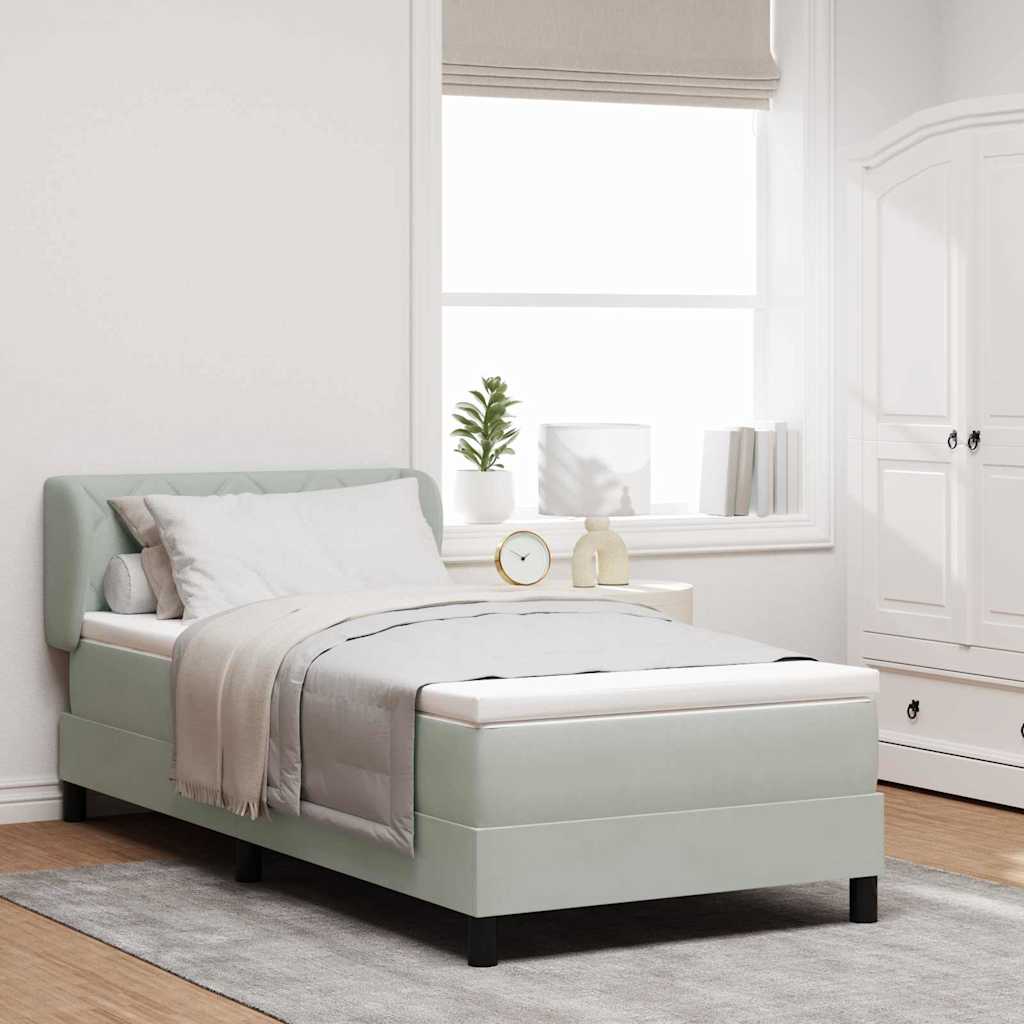 Letto Ad Angolo In Velluto VidaXL Grigio Chiaro – 90x190 Cm, Daybed Multifunzionale Per Camerette E Soggiorni