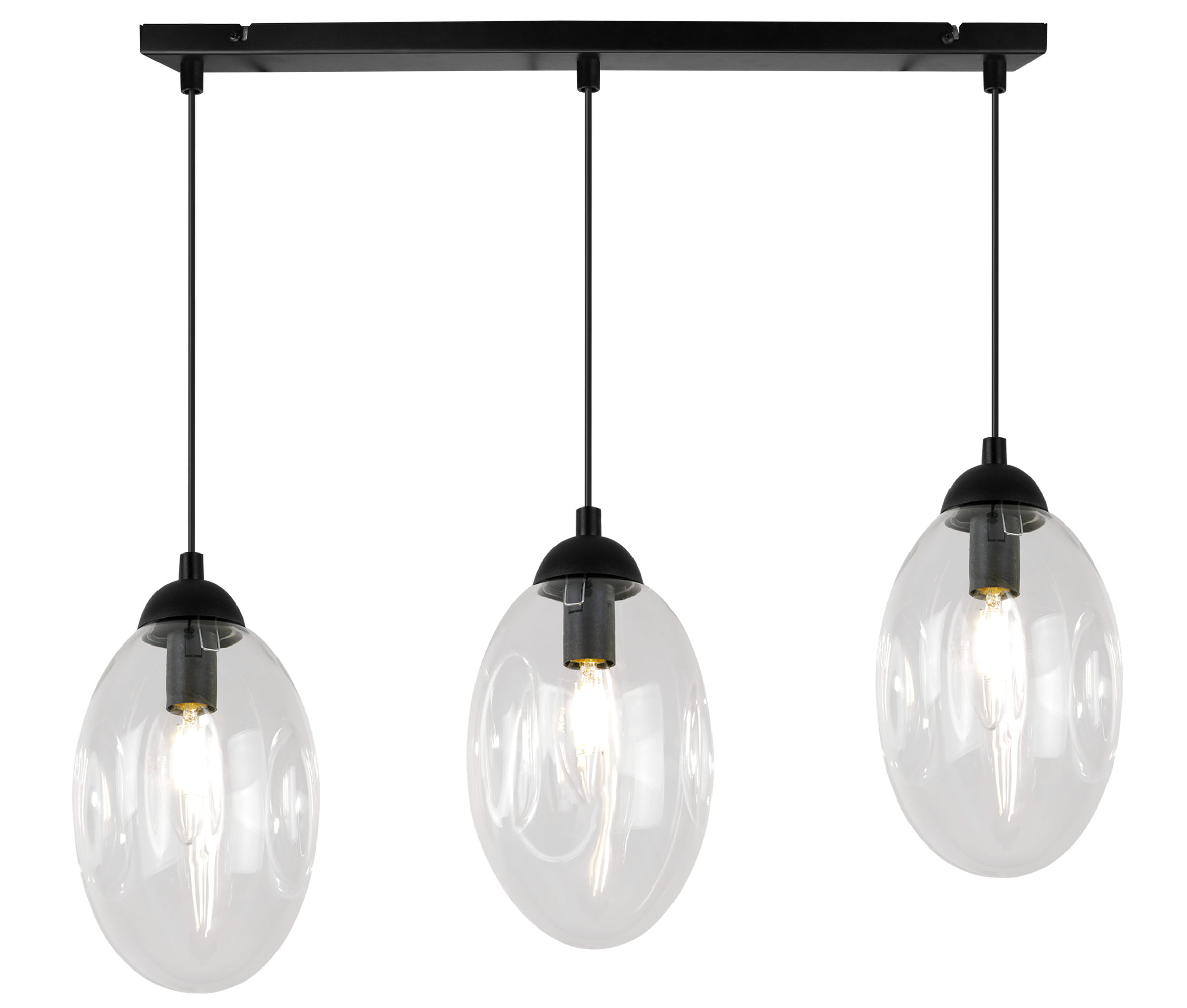 Lampa sufitowa wisząca Vigo modern 3xE14 abażur owalny transparentny Light Home LH