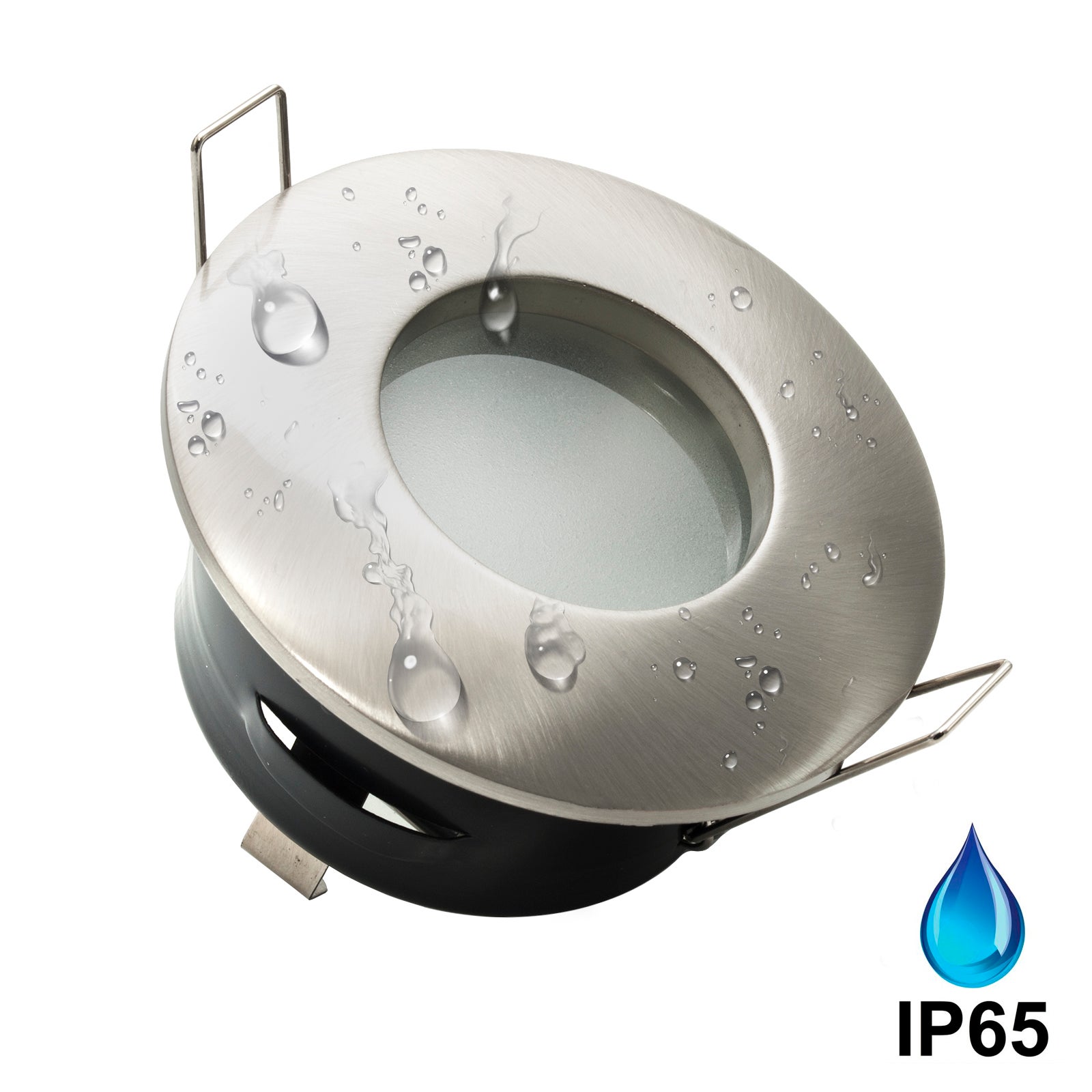 Cadre De Spot Encastré Carré Argent Brossé - Pivotant, Super Plat - Compatible GU10/MR16 - Trou 70mm