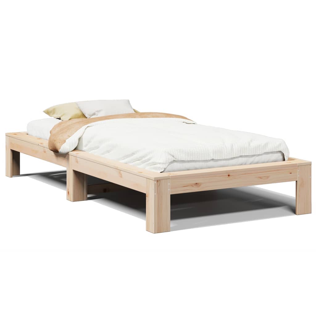Łóżko Drewniane Rama Łóżka Sofa Brązowe Do Sypialni Pokoju 100x200 cm