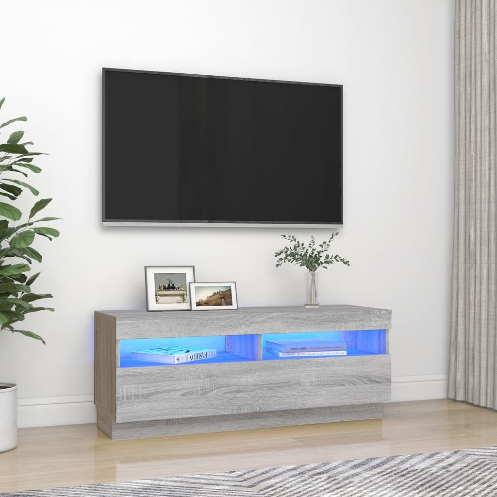 VidaXL Meuble TV avec lumières LED - Sonoma gris - Meuble TV & Hi-Fi - Rue du Commerce