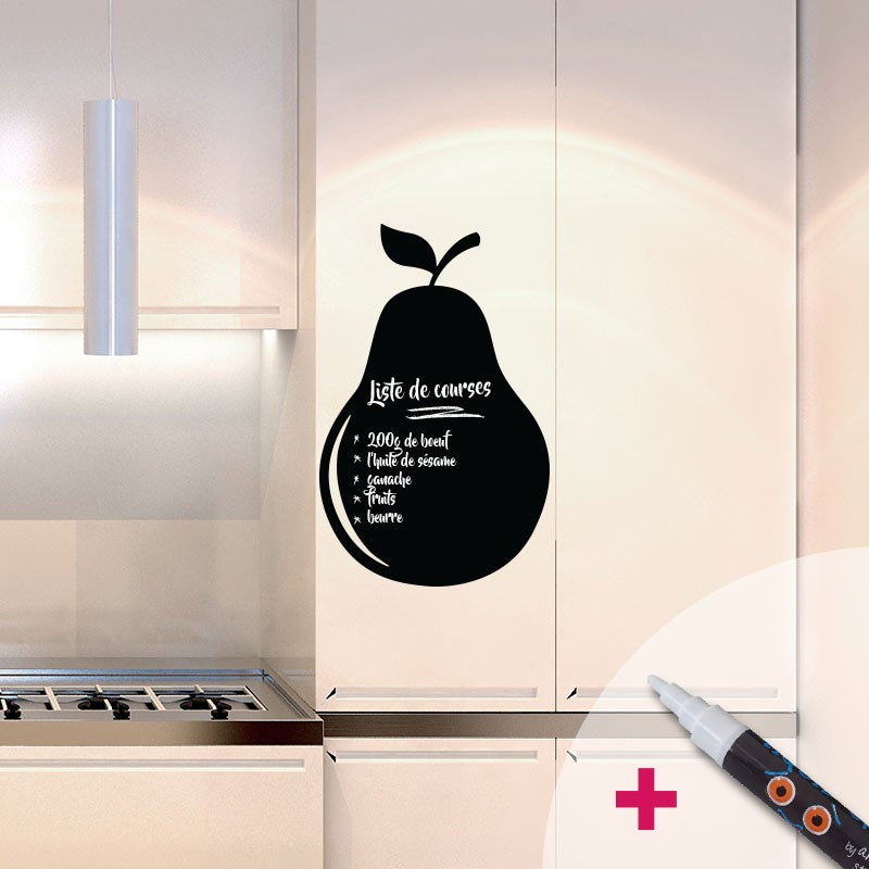 Adesivo lavagna pera + bianco gesso liquido - Sticker adesivo - adesivi murali - 70x45cm - 3