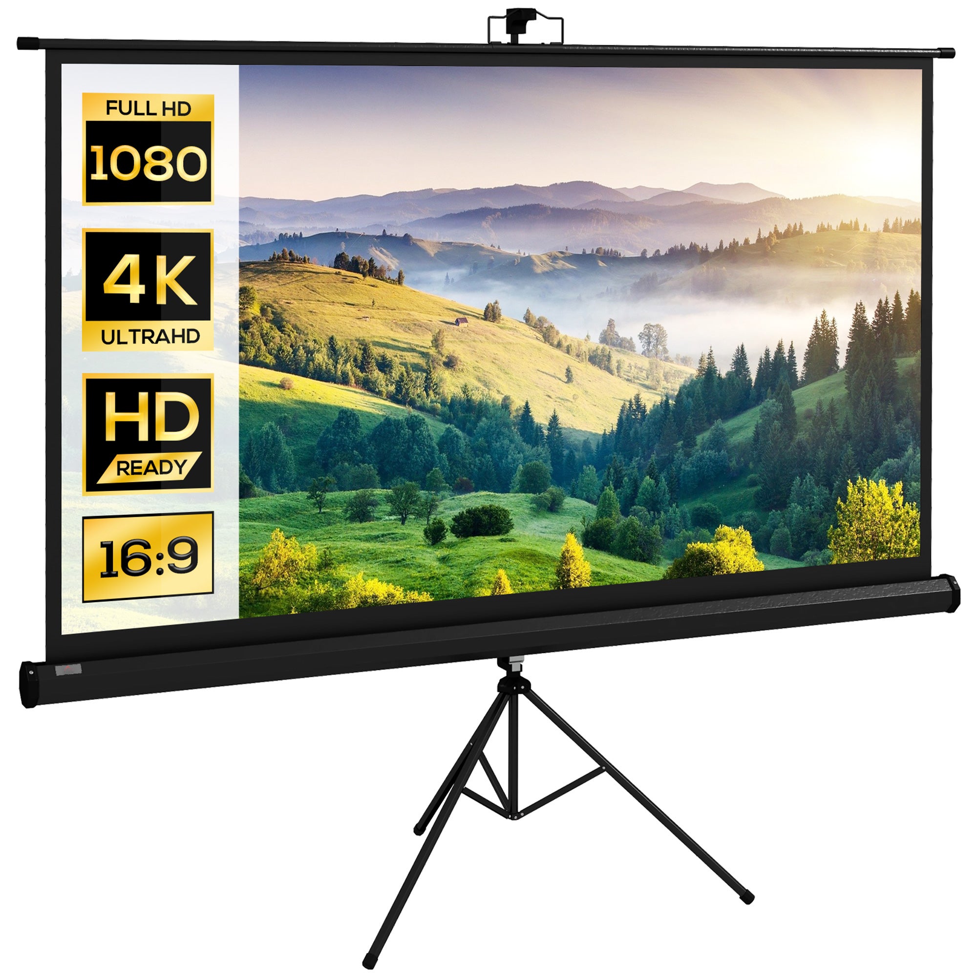 Panel Proyector Pantalla de Proyector HOMCOM Plástico, Metal Negro 200x8x118 cm | Leroy ...