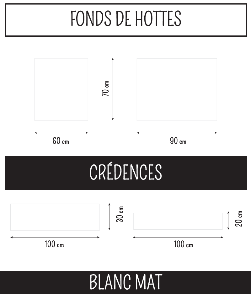 Pannello da cucina adesivo BIANCO OPACO MAT 100 cm x 20 cm Ma Nouvelle Déco - 4