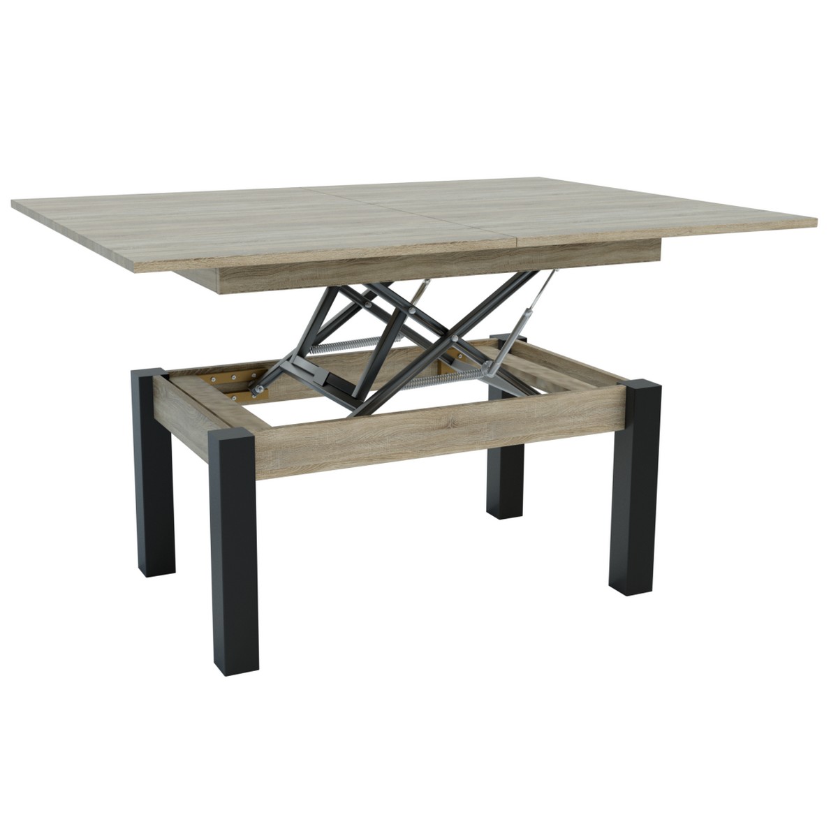 Stolik Kawowy Przekształcalny Księżyc, Płyta Wiórowa, Brązowy, Seven Design