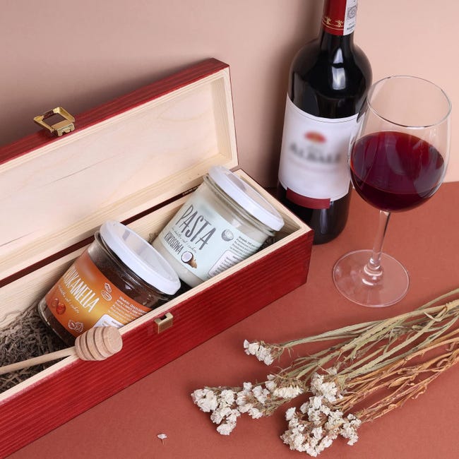 Artea 19 Caja Para Vino Con Divisiones, Caja De Mdf Para Botella De
