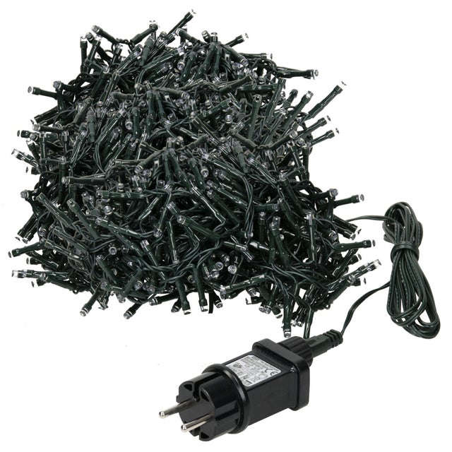 ECD Germany Lancuch swietlny, PVC, kolor swiatla cieply bialy, dlugosc 20m, 1000 LED, lancuch swietlny, Boze Narodzenie, choinka, oswietlenie