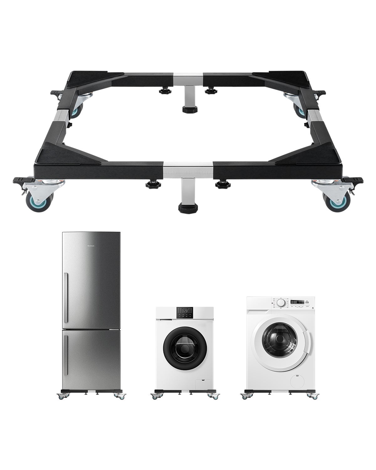 Stojak na lodówkę Podstawa mobilna 540 kg 58-93 cm Regulowany wózek meblowy VEVOR