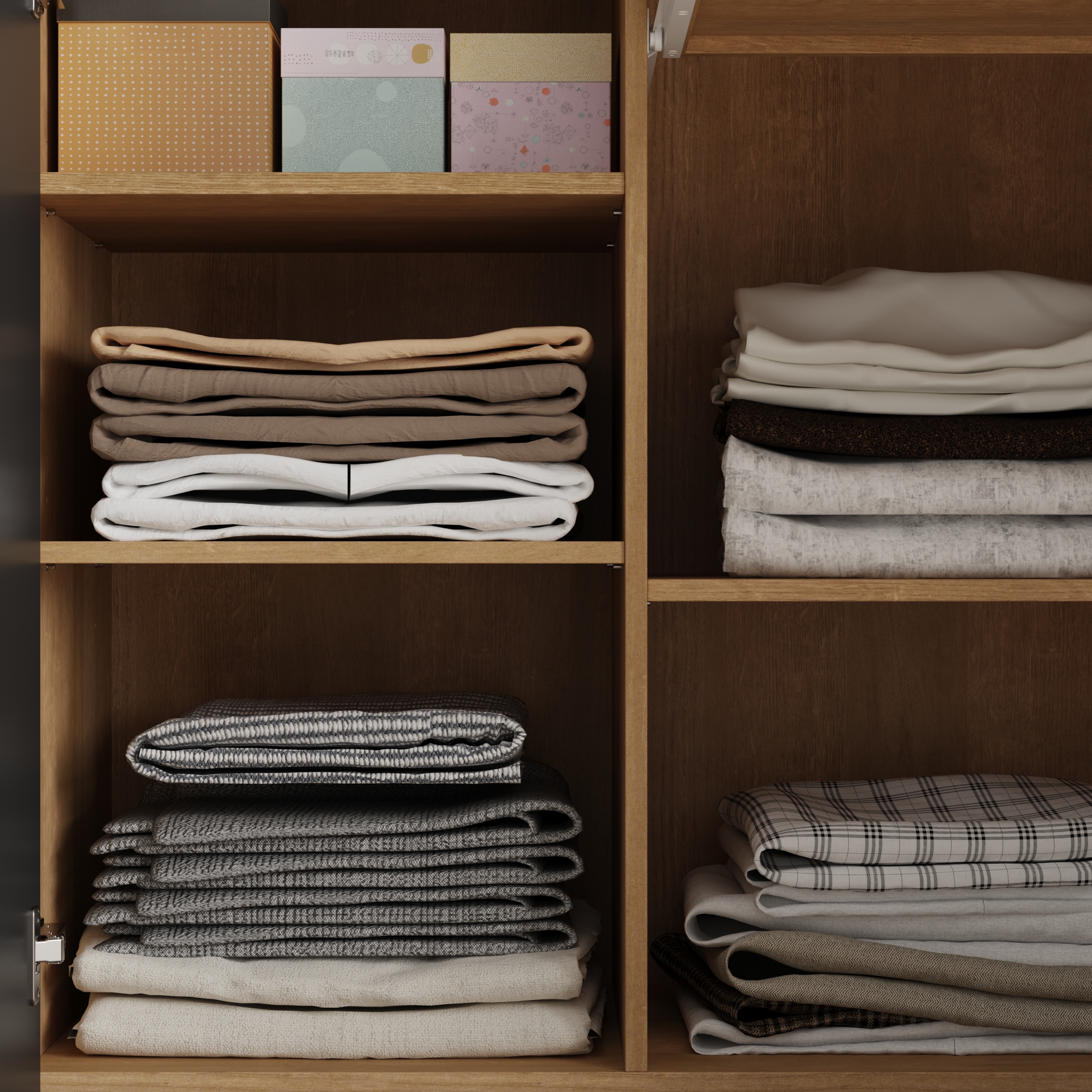 Armoire de rangement basse en Gris foncé&Bois,3 étagères,2 portes,idéale pour chambre salon,dispositif anti-basculement,90x45x85cm - 5