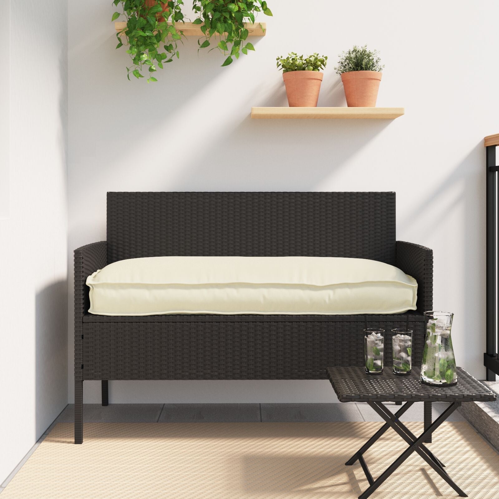 Poduszka Kremowy 120 x 50 x 12 cm Materiał Oxford vidaXL