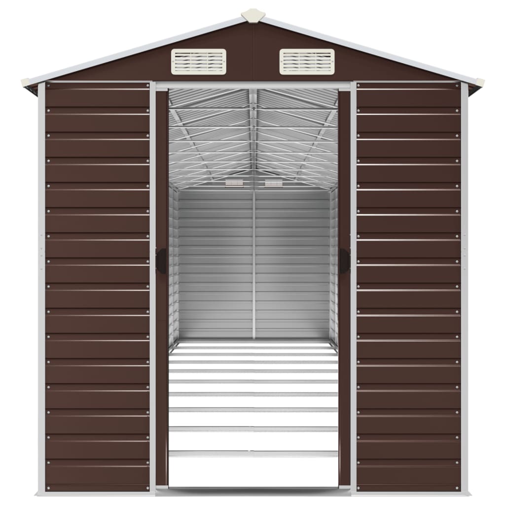 Maison Exclusive - Abri de jardin marron 191x895x198 cm acier galvanisé - 5