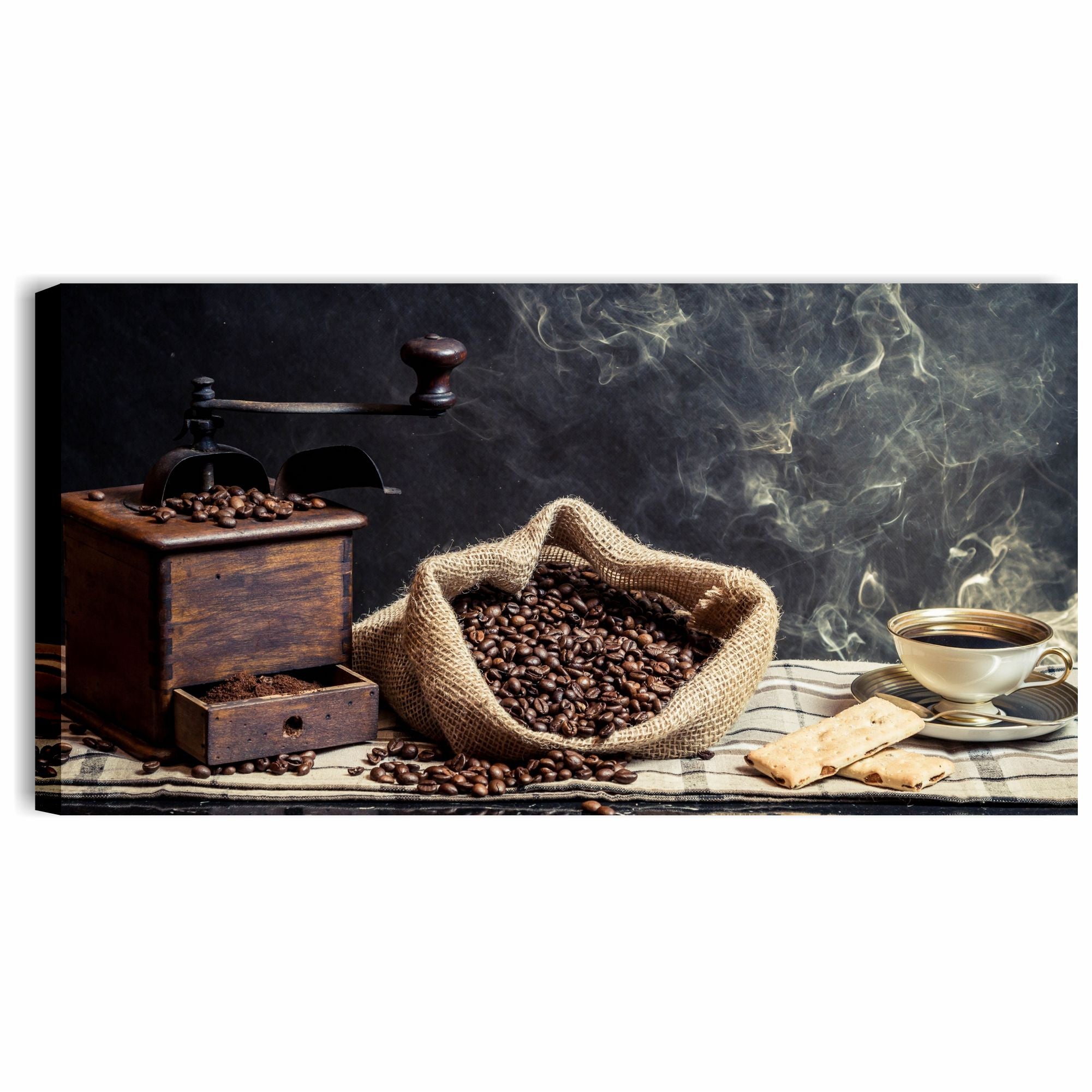 Caffè vintage 2 - QUADRO MODERNO BAR QUADRI 152x78 STAMPA TELA ARREDO