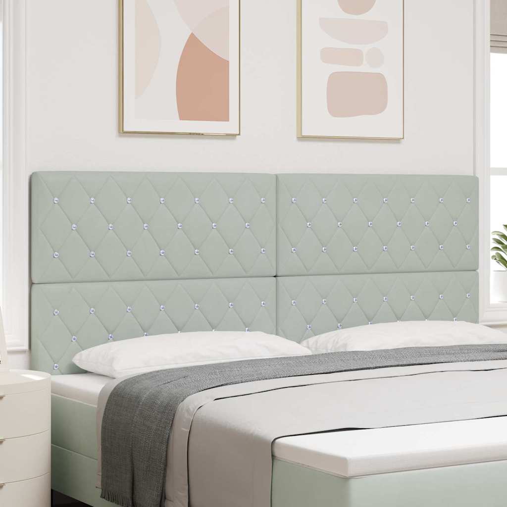Tête De Lit Design Gris Clair 140 Cm - Tissu Polyester & Bois | Hauteur Ajustable | Style Moderne Chambre - 9