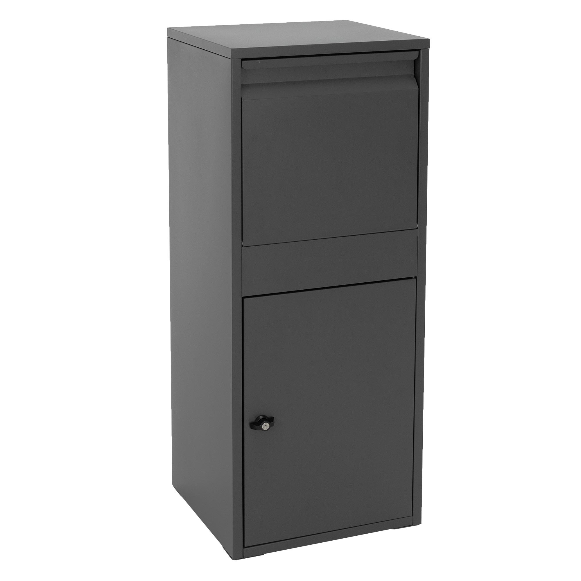 ML-Design Skrzynka pocztowa na paczki wykonana ze stali ocynkowanej w kolorze antracytowym, 41x103x38 cm, wolnostojaca, zamykana, 2 klucze,