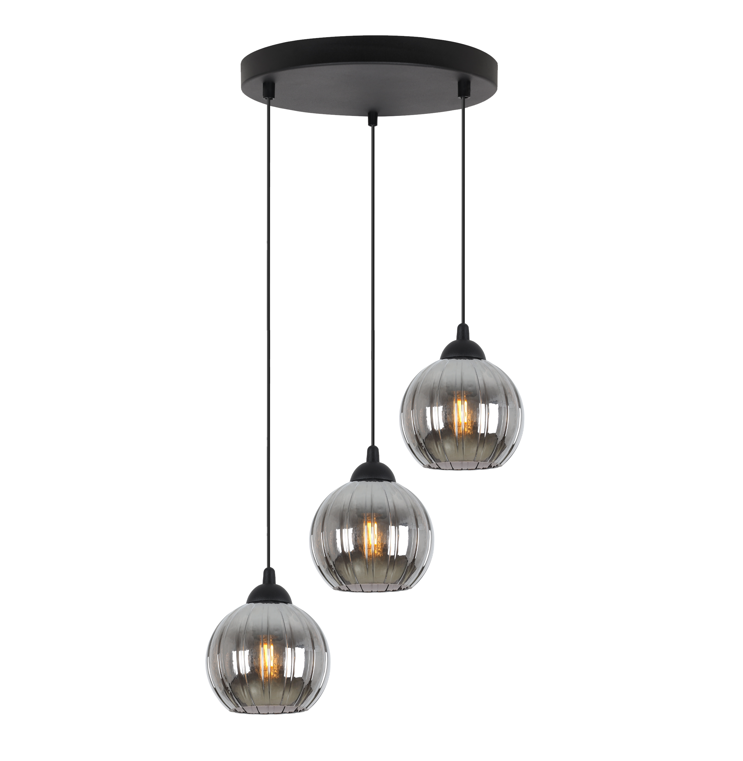 Lampa sufitowa wisząca okrągła Costa loft 3xE27 klosz kula grafitowa Light Home LH