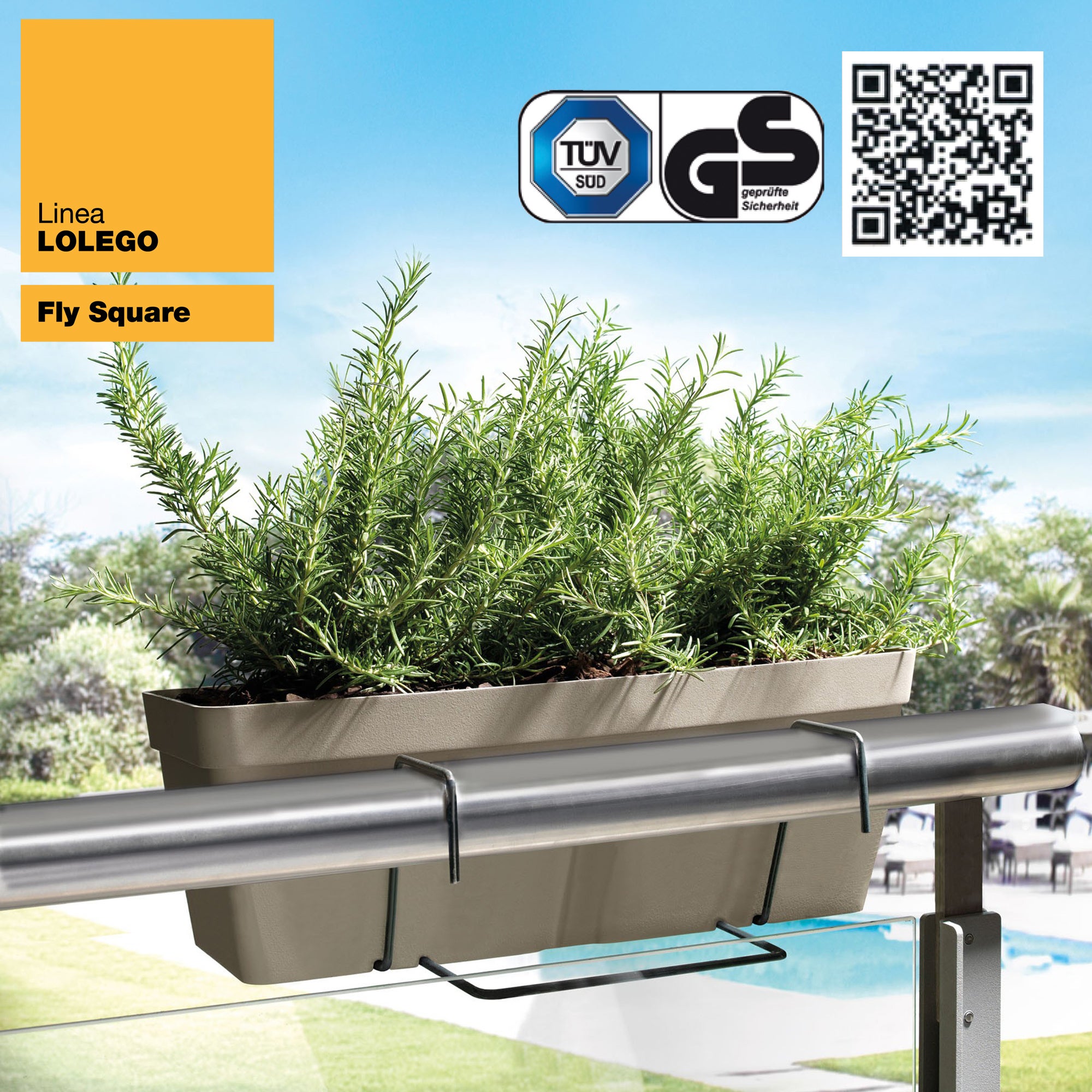 Jardinière de balcon avec support en métal ZANVIC 60x16x16 cm Anthracite - 3