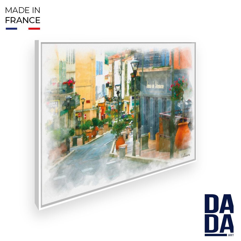 Tableau Rue de Vallauris / 45x60cm / Cadre Blanc / Fabriqué en France ...