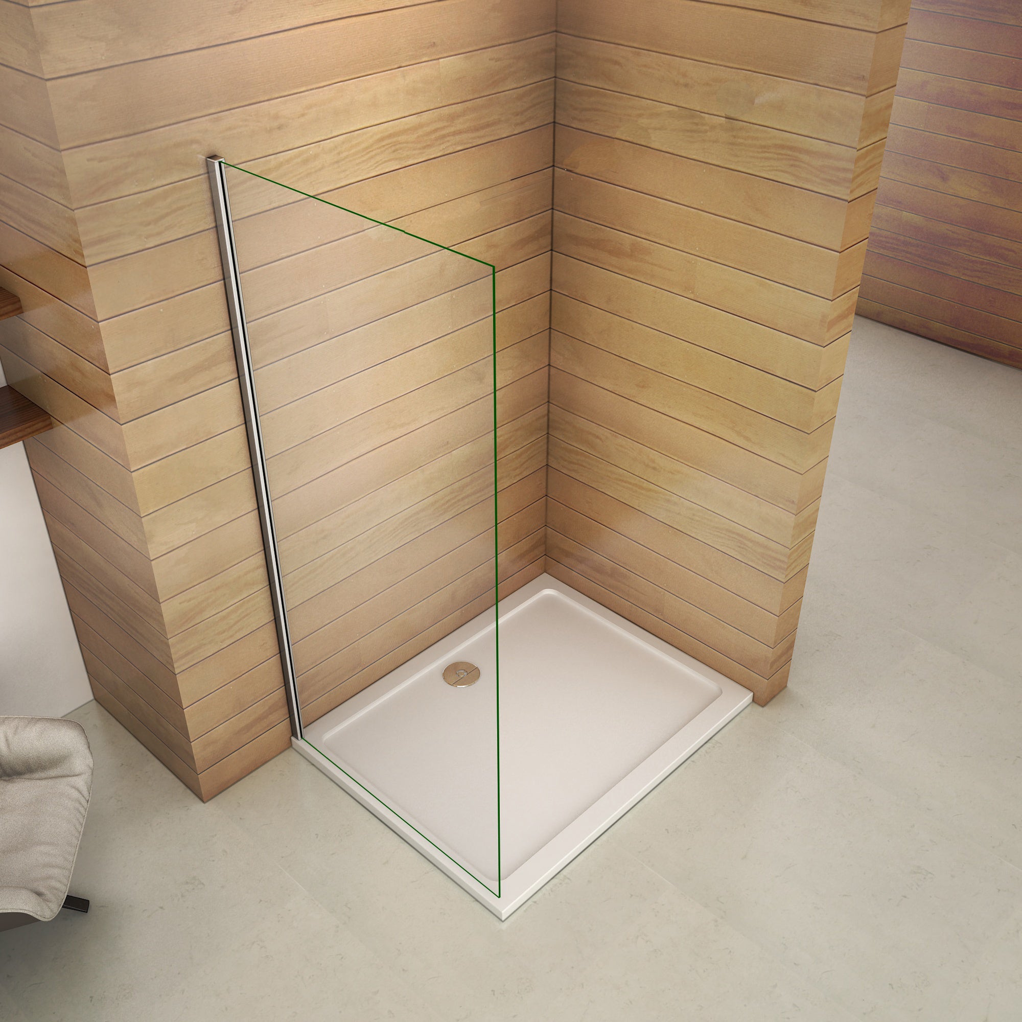 Aica Paroi De Douche 60x200cm En 8mm Verre Anticalcaire Paroi De Douche À L'italienne - 2