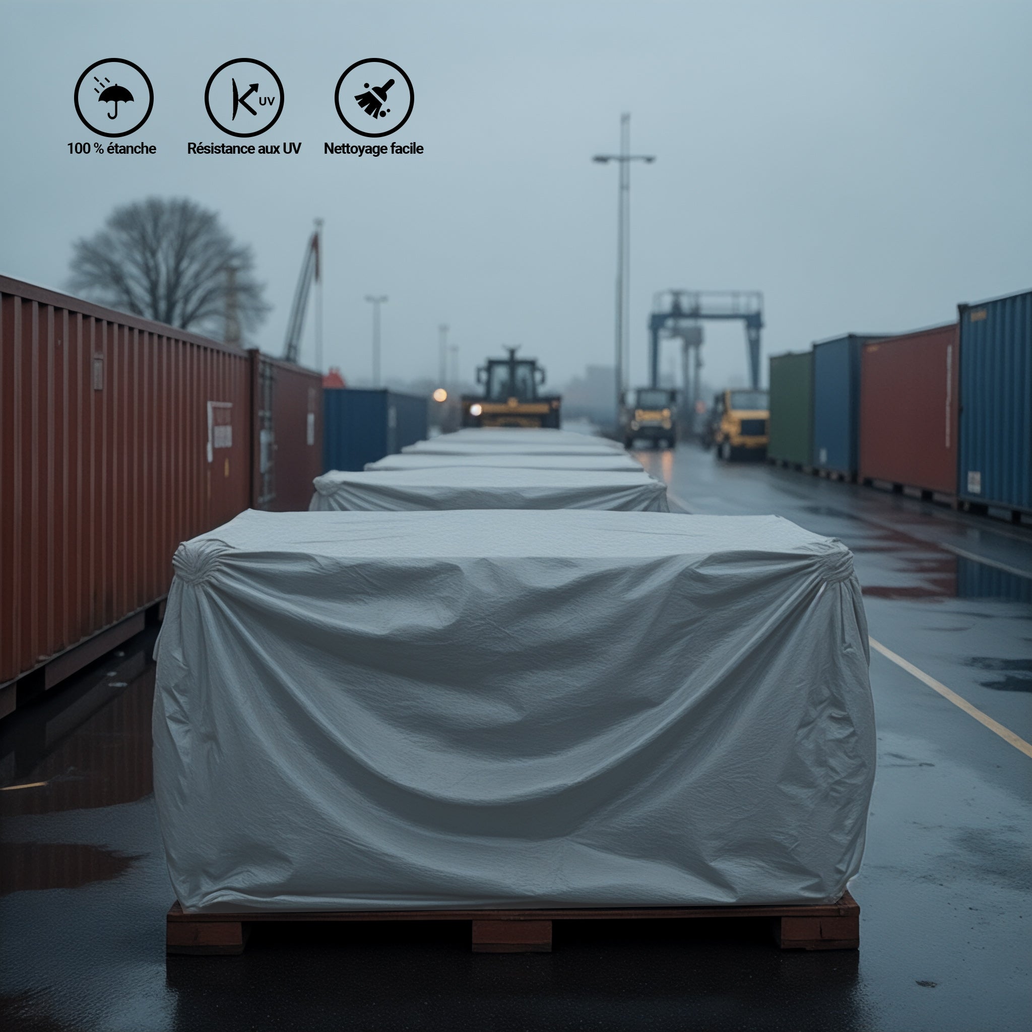 Bâche Camion 7x6m 240g/m² Bleue Wiltec - Étanche UV Polyester Œillets Alu Protection Lourde
