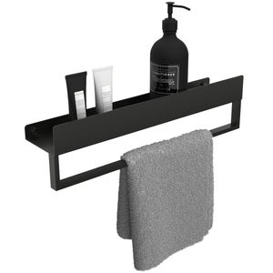 MBQQ Portasciugamani Autoportante 3 Ripiani - Metallico Nero - Per Bagno, Esterno, Piscina - 61x30x91 Cm - 2