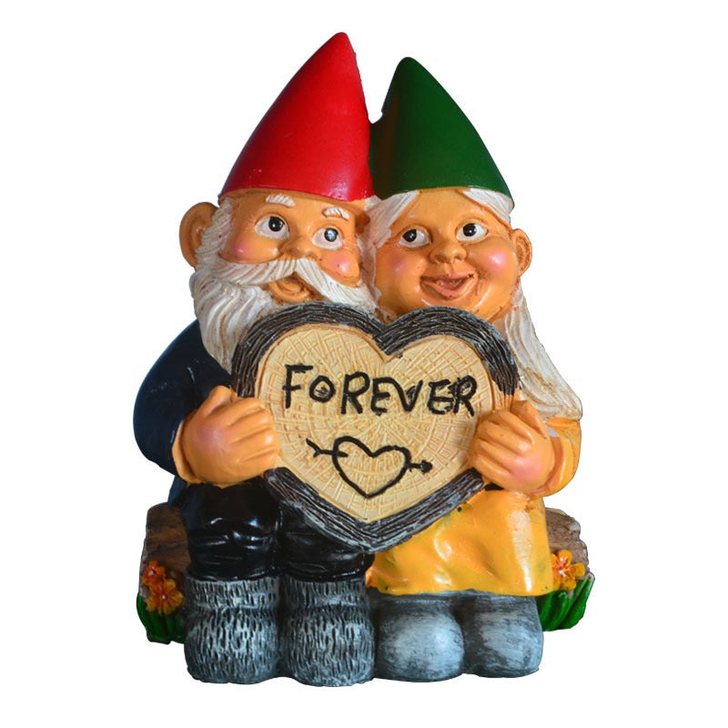 1 szt. Statuetka ogrodowa para krasnali, Dekoracja Statuetki Krasnala z Żywicy Ozdoba Gnomu do Dekoracji Trawnika