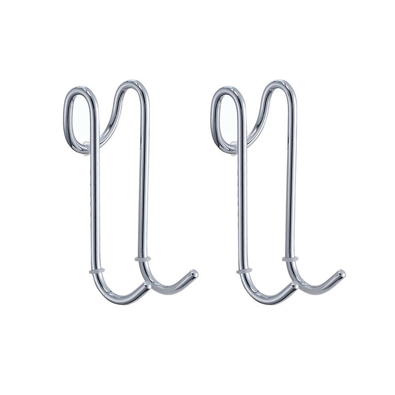 Dwuczęściowy haczyk prysznicowy haczyk bez otworów parasol prysznicowy wielofunkcyjny haczyk stali nierdzewnej w kształcie litery podwójny krokodylek