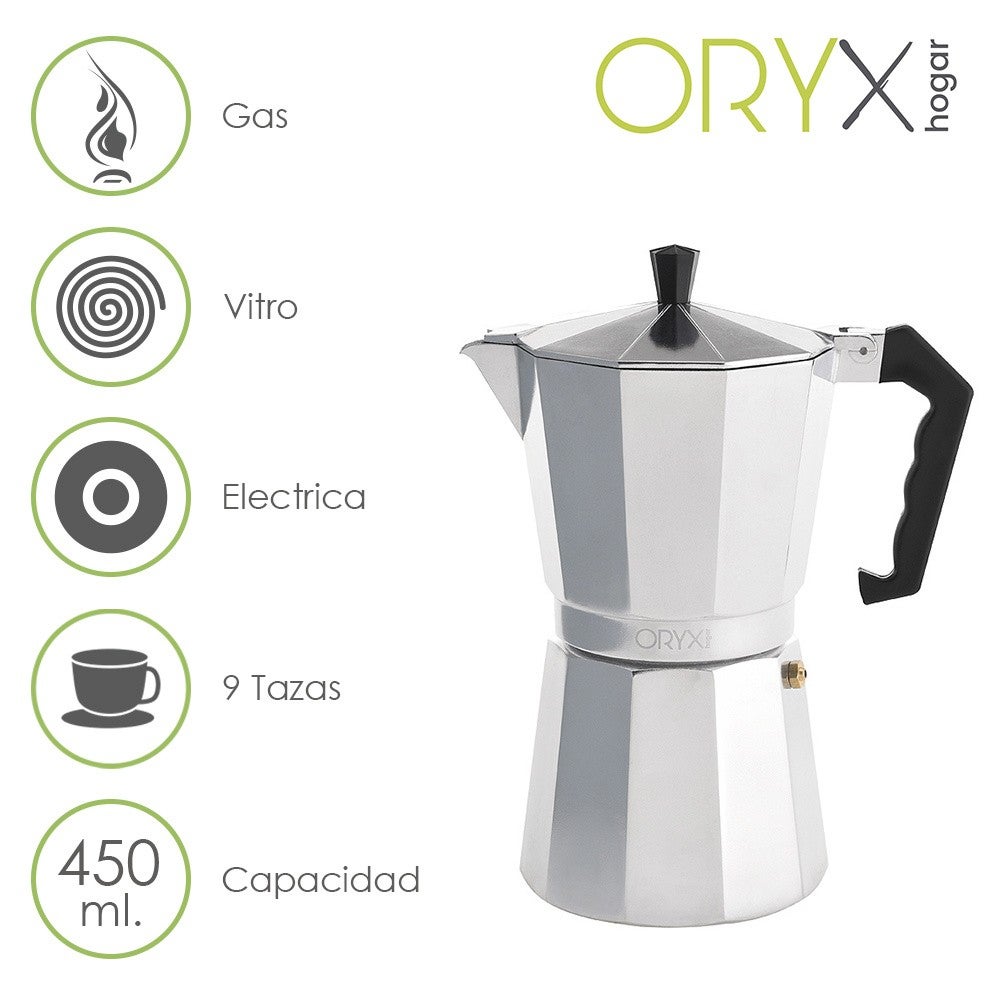 Oryx Cafetera Aluminio 9 Tazas (450 Ml.) Classic Aluminio, Leroy Merlin