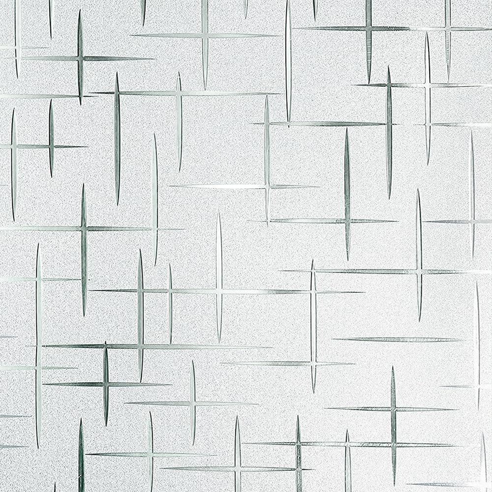 Folia okienna matowa z wzorem krzyżowym, folia okienna zapewniająca prywatność, naklejka na okno z przylepcem statycznym, 30 x 200 cm