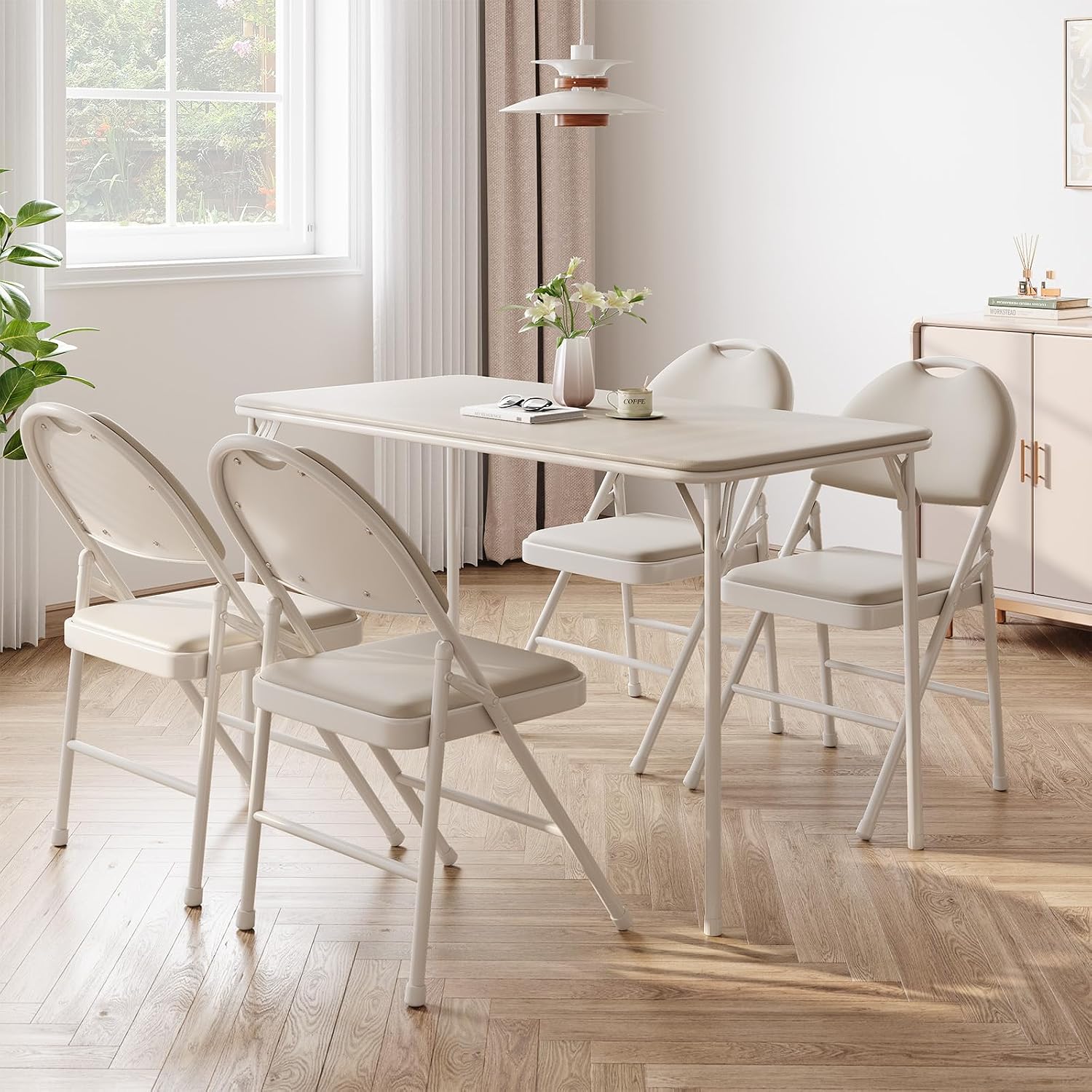 Folding Table, Foldable Card Table, Lockable Metal Leg Support | Leroy ...