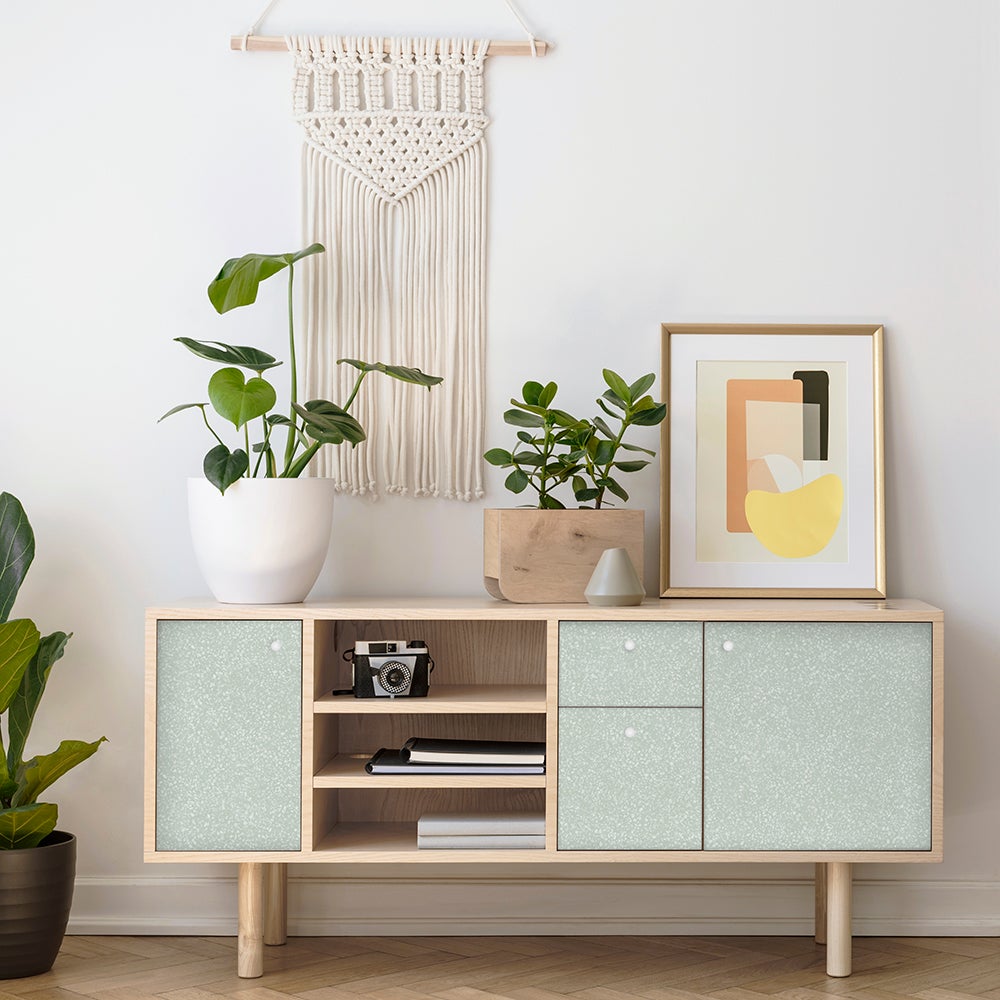 Vinilo autoadhesivo en rollo, removible y con tintas eco modelo terrazo claude verde 200x100 cm