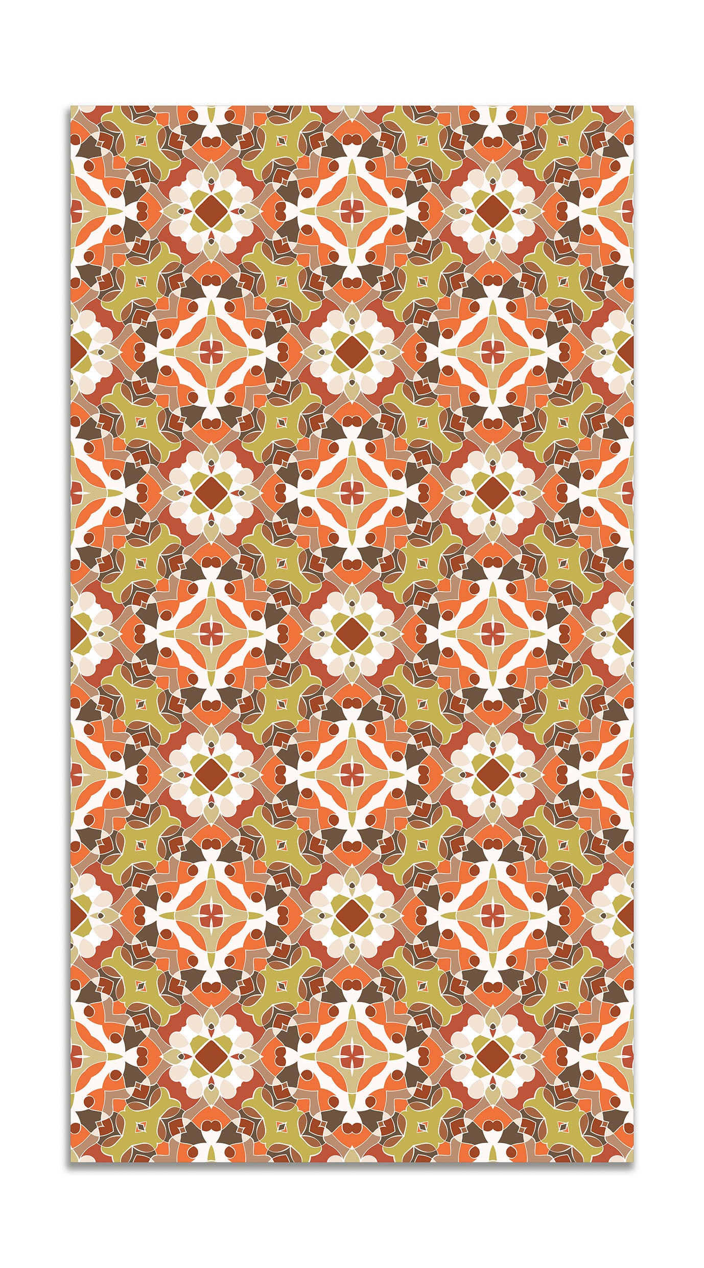 Panorama alfombra vinílica hidráulico oriental naranja 80x200 cm - alfombra cocina vinilo - alfombra salón antideslizante