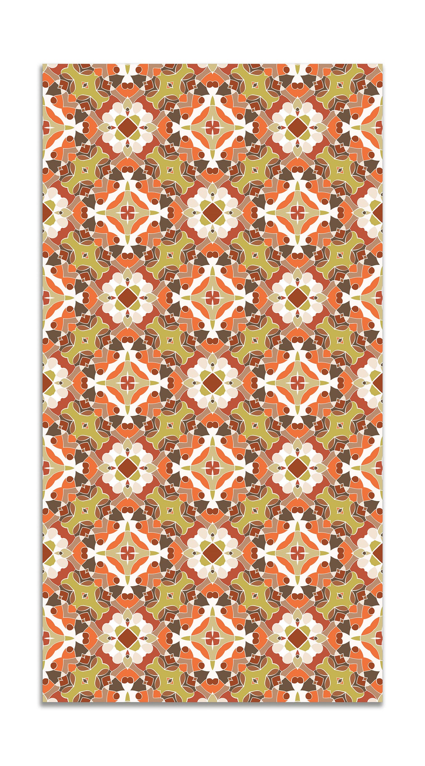 Panorama Tapis du sol Vinyle Hydraulique Oriental Orange 100x140 cm ...