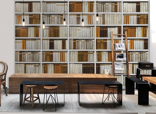 VEDECASA Libreria A Parete 5 Ripiani - Stile Industriale Rustico, Marrone E Nero, Per Soggiorno E Ufficio - 6
