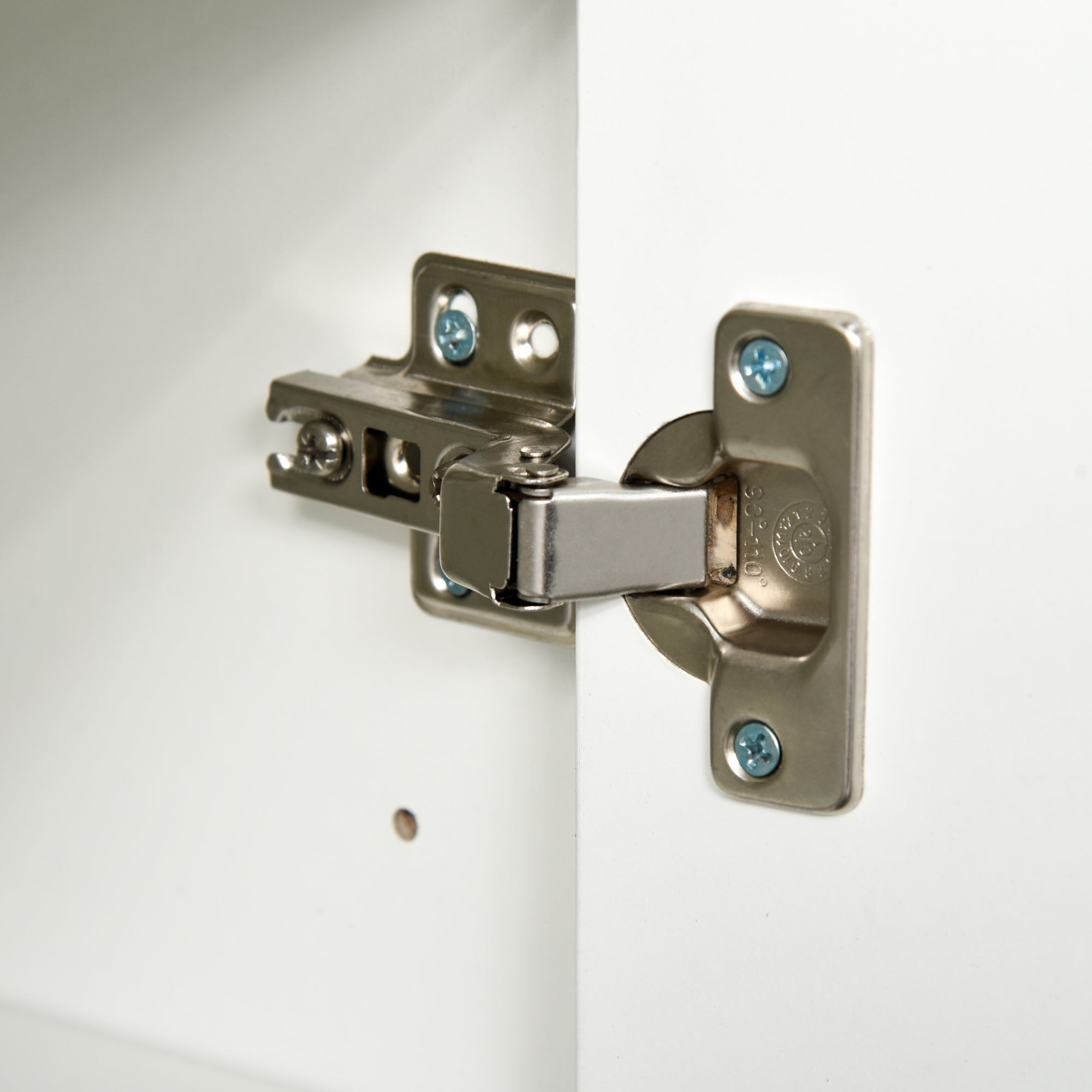 HOMCOM Mobiletto Armadietto Multiuso 2 Cassetti E 2 Armadietti, Apertura A Pressione, Mobile Per Soggiorno, Cucina, Ufficio - 8