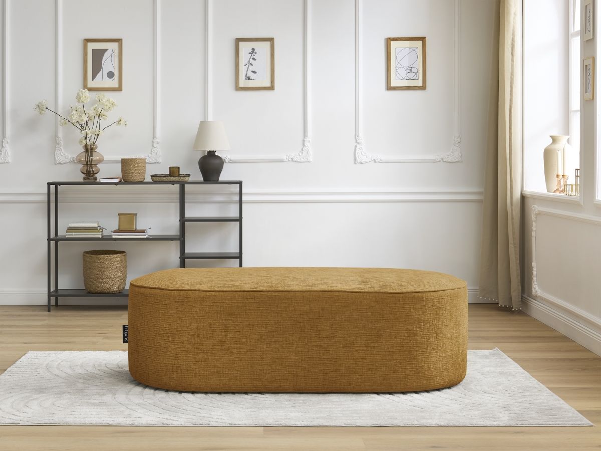Pouf pour canapé modulable ROUSSEAU tissu texturé BOBOCHIC 1 place ...