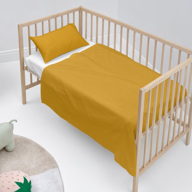 Basic Parure drap berceau 100x130 Moutarde