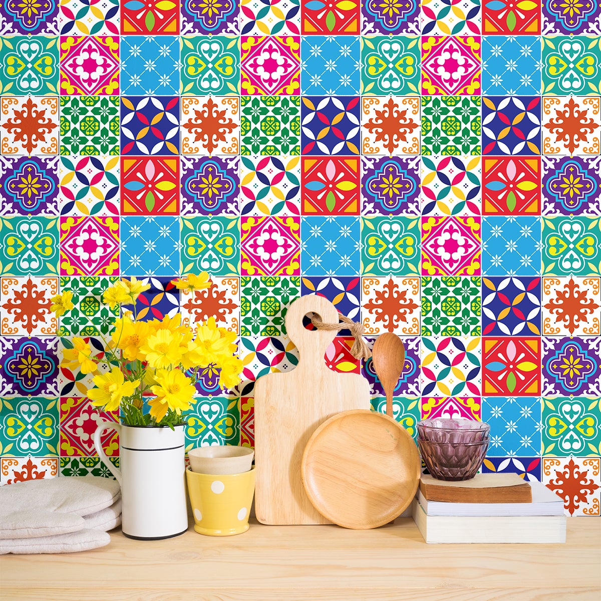 9 adesivi piastrelle azulejos lidwina - Sticker adesivo - adesivi murali - 9stickers20x20cm - 3