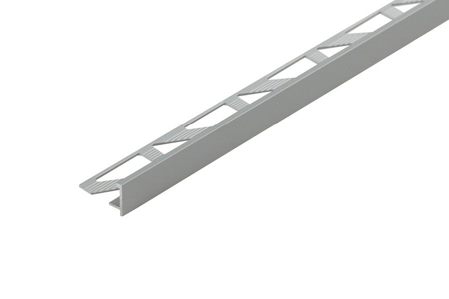 Profil do glazury aluminiowy narożny z krawędzią 08mmx18mm Cezar Srebrny Mat 2,50m